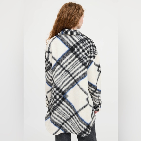 ANINE BING “Oakley” Cozy Plaid Sherpa Shacket Jacket - Picture 2 of 6